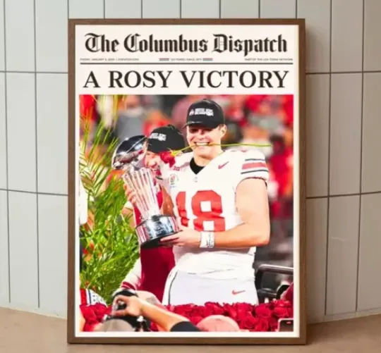 Ohio State Buckeyes Rose Bowl A Rosy Victory  Poster 2025