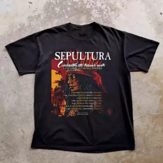 Sepultura Concerts Live Tour Dates 2024-2025 Black All Size Shirt
