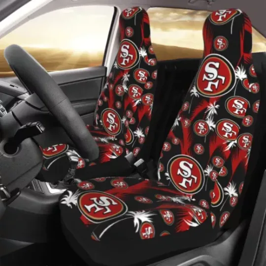 2pcs San Francisco 49ers Elastic Car Seat Covers Hawaii Printed Seat Cover Soft