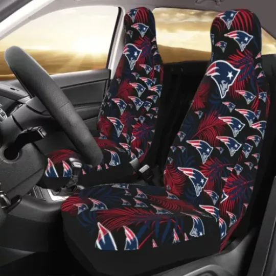 2pcs New England Patriots Elastic Car Seat Covers Printed Seat Cover Universal