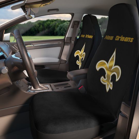 New Orleans Saints Polyester Car Seat Covers Black