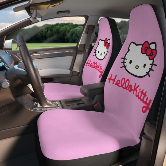 Hello Kitty Car Seat Covers, Cute Car Accessories, Car Interior Decor, Vehicle Upholstery, Pink Car Seat Decor