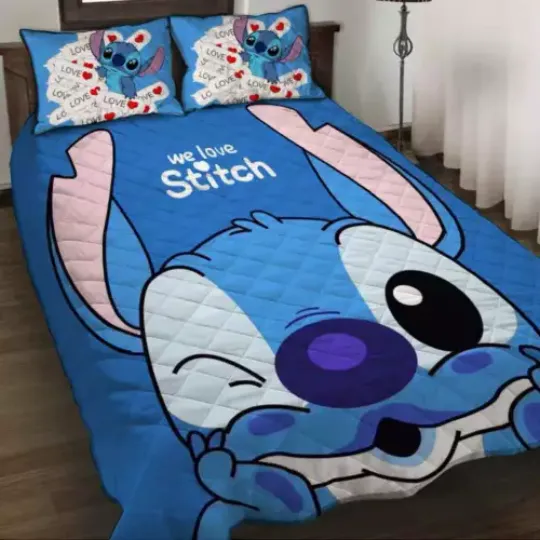 We Love Stitch We Are Never Too Old For Stitch Lilo & Stitch3D Quilt Bedding Set