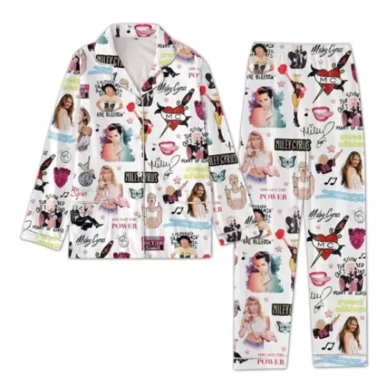 Personalized Miley Cyrus Pajamas Set, Miley Cyrus Family Fan Gift Pajamas Pants