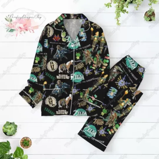 Zelda Pajamas Set, Zelda Shirt, Zelda Pajamas, Zelda Pajamas Pant, Tears Of The
