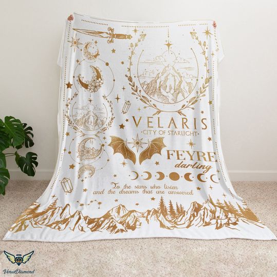 Velaris Fleece Blanket, Velaris City Of Starlight Blanket, The Night Court, SJM Merch, City of Starlight Blanket, ACOTAR Merch