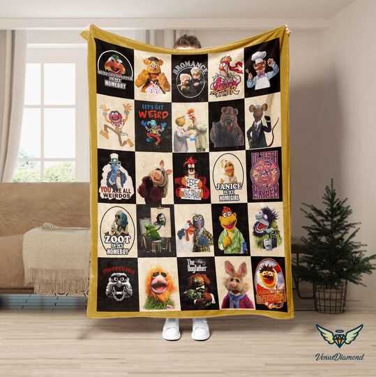 Muppets Movie Fleece Blanket, Muppet Show Characters Fleece Blanket, Comedy Film Blanket, The Muppets Blanket, Muppet Blanket