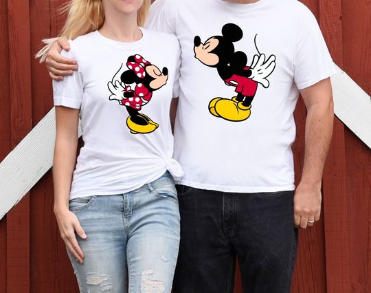 Retro Couple Shirts, Disney Shirt, Mickey Mouse Shirt, Kiss Shirt, Valentines Day Shirt, Love Shirt, Minnie Mouse Shirt, Disney Couple Shirt