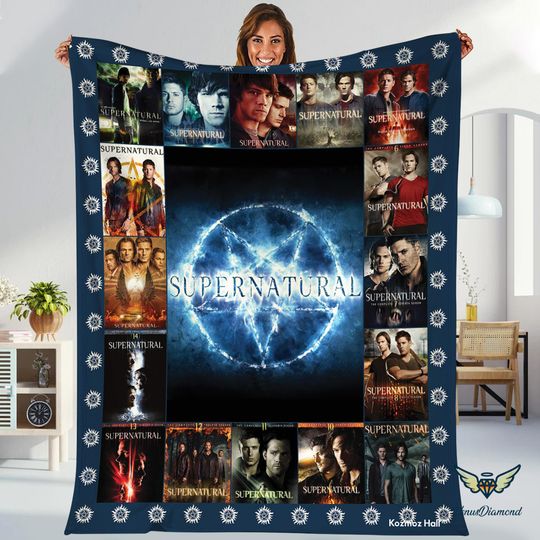 Supernatural Fleece Blanket, Supernatural Movie Blanket, Winchester Brothers Blanket, Birthday Gift, Supernatural Fan Gift, Dean Winchester