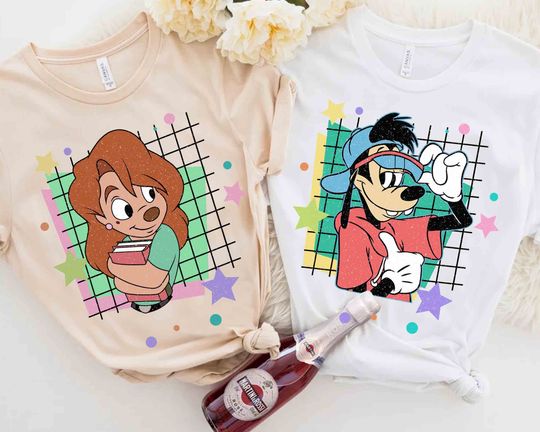 Retro 90s A Goofy Movie His Roxanne And Her Max Goofy T-shirt, Disney Couples Valentine's Day Matching Tee Disneyland Vacation WDW Trip Gift
