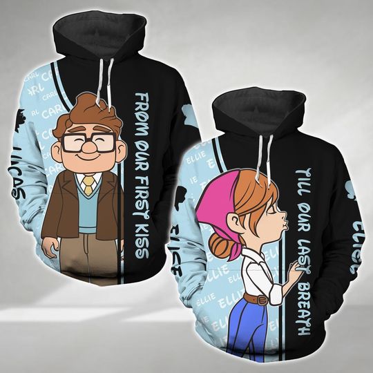 Carl And Ellie Couple Hoodie, Custom Disney Couple Hoodie, Up Movie Matching Hoodie, Anniversary Gifts, Couples Outfits, Gift For Her