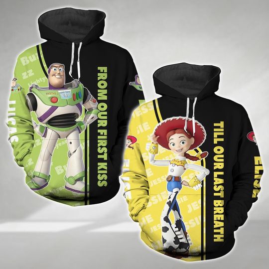 Disney Buzz Lightyear And Jessie Couple Hoodie, Custom Buzz And Jessie Matching Couple Hoodie, Toy Story Hoodie, Valentines Day Gift