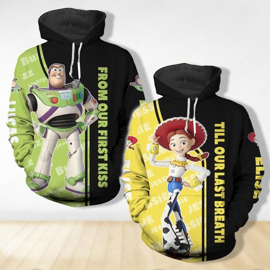 Toy Story Lightyear and Jessie Couples Hoodie, Disney Pixar Shirt, Disney Honeymoon Shirt, Personalized Hoodie, Disney Couple Hoodies