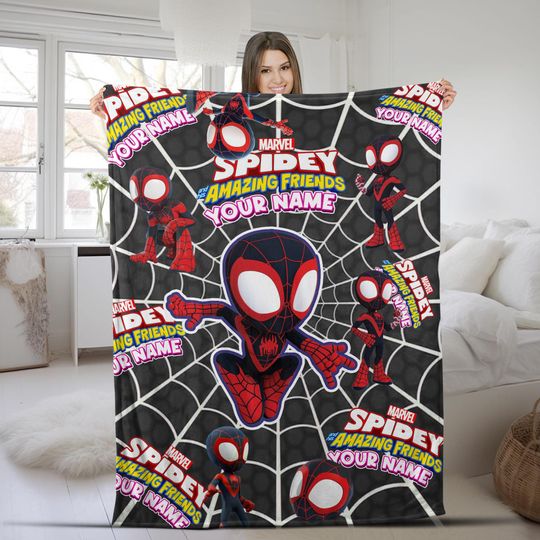 Miles Morales Spider-Man Fleece Blanket, Spider-Man Across The Spider-Verse Blanket