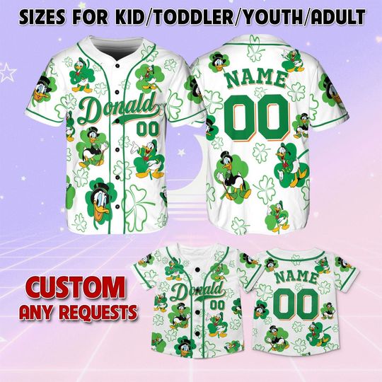 Mickey And Friends Donald Lucky Sham Rock Jersey, Mickey And Friends Patrick's Day Jersey, Disney Donald Lucky Shirt, Green Day Irish Shirt