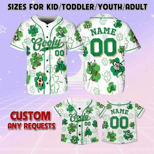 Mickey And Friends Goofy Lucky Sham Rock Jersey, Mickey And Friends Patrick's Day Jersey, Disney Goofy Lucky Shirt, Green Day Irish Shirt
