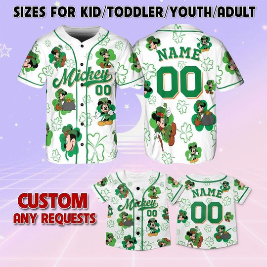 Mickey And Friends Mickey Lucky Sham Rock Jersey, Mickey And Friends Patrick's Day Jersey, Disney Mickey Lucky Shirt, Green Day Irish Shirt
