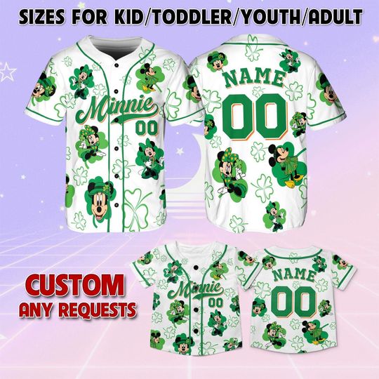 Mickey And Friends Minnie Lucky Sham Rock Jersey, Mickey And Friends Patrick's Day Jersey, Disney Minnie Lucky Shirt, Green Day Irish Shirt