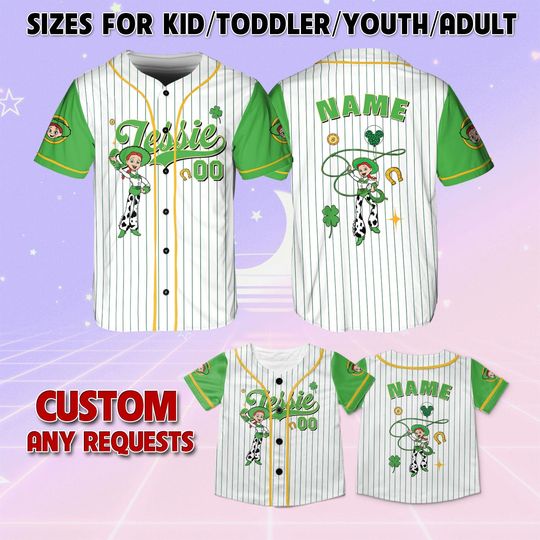 Toy Story Jessie Lucky Sham Rock Jersey, Disney Toy Story Patrick's Day Jersey, Disney Jessie Lucky Shirt, Green Day Irish Shirt