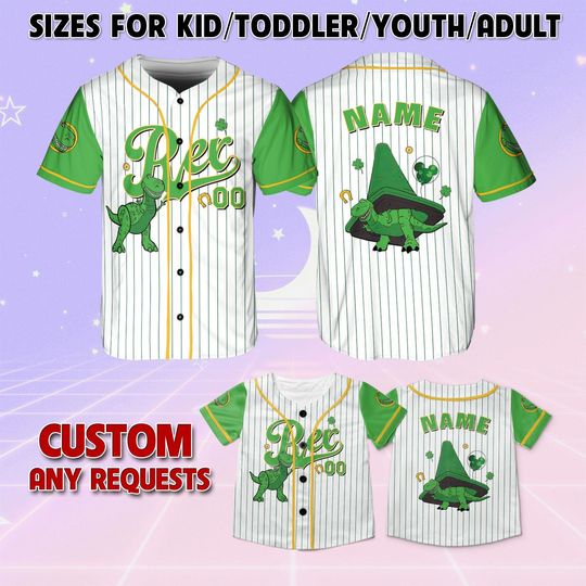 Toy Story Rex Lucky Sham Rock Jersey, Disney Toy Story Patrick's Day Jersey, Disney Rex Lucky Shirt, Green Day Irish Shirt