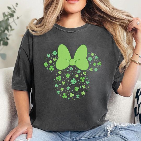 Disney Minnie Mouse Icon Shamrock Clovers St Patricks Day Shirt, Mickey And Friends Patricks Day Shirt, Minnie Four Leaf Shirt
