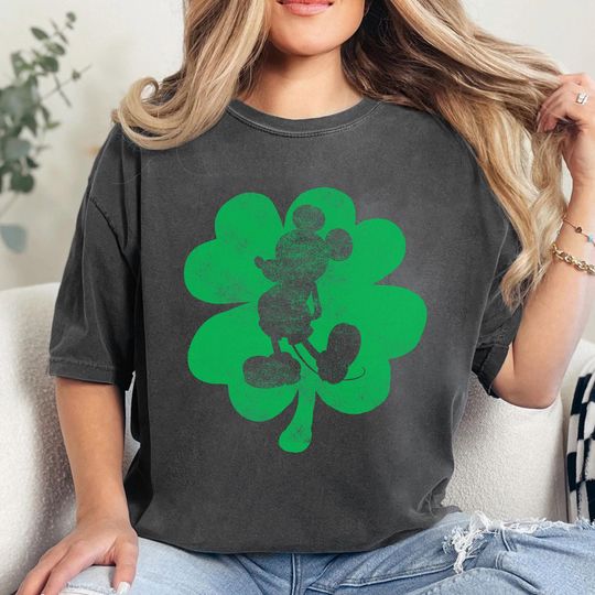 Discover Disney Mickey Mouse Shamrock St. Patrick's Shirt, Mickey And Friends St. Paddys Day Shirt, Mickey Leaf Clover Shirt