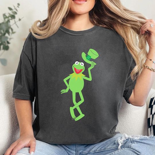 Disney Muppets K the frog with Top Hat St Patricks Day Shirt, The Muppets Patricks Day Shirt, Kermit Patricks Day Shirt