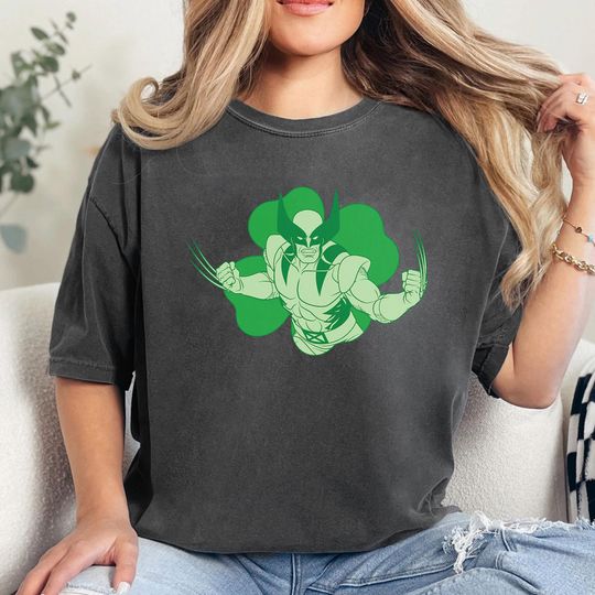 Marvel X-Men 97 Wolverine St Patricks Day 4-Leaf Clover Shirt, Marvel X-Men Patricks Day Shirt, Wolverine Saint Patricks Day Shirt