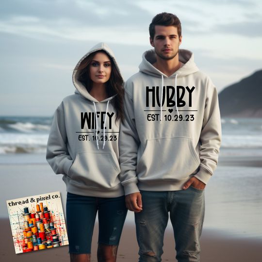 Wedding Hoodie, Matching Couple Hoodie Matching Couple Valentines Day Gift