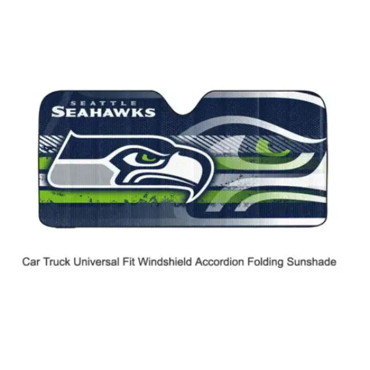 football Seattle Seahawks Car Truck Front Windshield Accordion SunShade Large Size