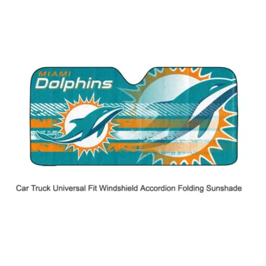football Miami Dolphins Car Truck Front Windshield Accordion SunShade Large Size