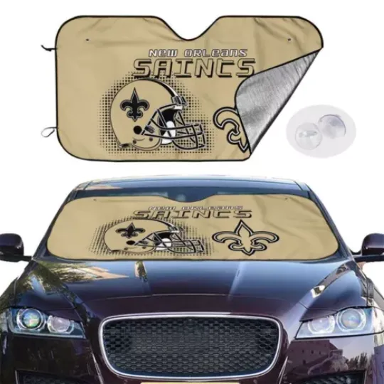 New Orleans Saints Car Windshield Sunshade Helmet Style Car Sunshade Heatproof