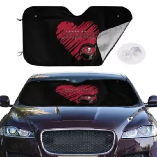 Tampa Bay Buccaneers Car Windshield Sunshade "Love Style" Black Car Sunshade