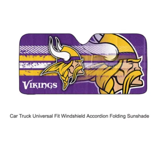 football Minnesota Vikings Car Truck Front Windshield Accordion SunShade Large Size