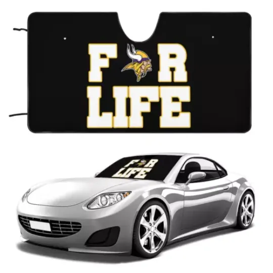 Minnesota Vikings Car Windshield Sunshade For Life Car Front Window Sunshade