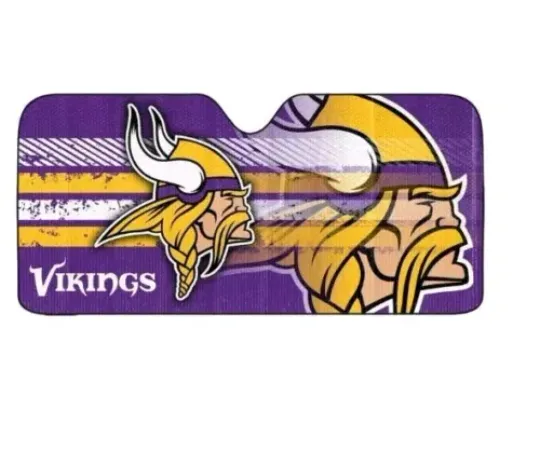 Minnesota Vikings Car Sun&nbsp;Shade  SIZE 27.5 IN × 58 IN