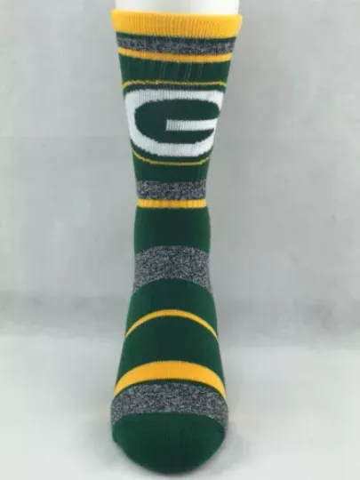 Green Bay Packers Marbled Stripe Socks Large Green