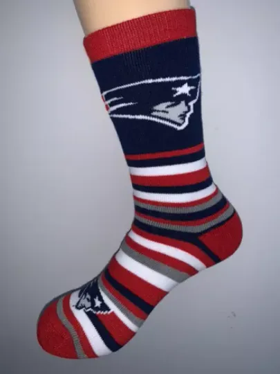 NEW ENGLAND PATRIOTS football FOOTBALL JERSEY LOGO LOTSA STRIPES CREW LENGTH SOCKS