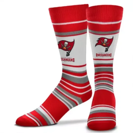 NEW! Tampa Bay Buccaneers football Dyenamic Mas Stripe Mens Crew Socks OSFM