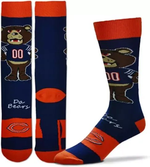 football Chicago Bears Da Bears Mascot Staley Dress Socks Mens Boys Caleb Williams