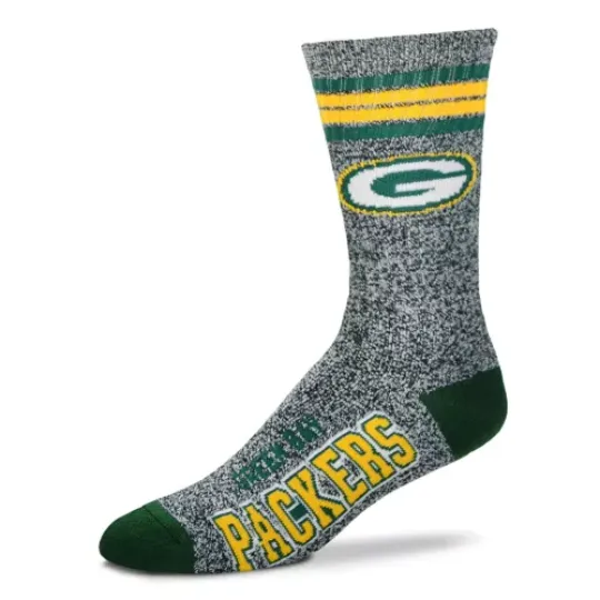 Green Bay Packers Socks Crew Length Large Size Mens 10-13 Shoe NEW! Marbled