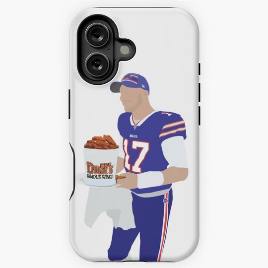 Josh Allen, Buffalo Bills, Duff's Chicken Wings Sticker iPhone Case