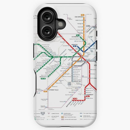 Boston MBTA Map iPhone Case