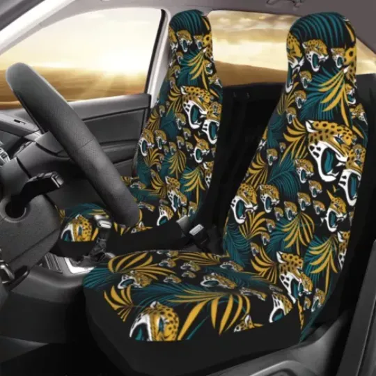 2pcs Jacksonville Jaguars Elastic Car Seat Covers Printed Seat Cover Universal