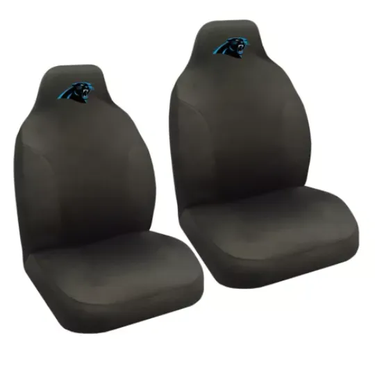 football Carolina Panthers Car Truck Suv Black Front Bucket Seat Covers Set