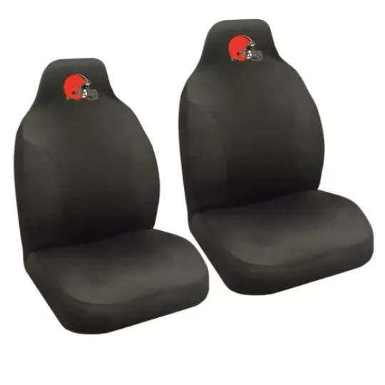 football Cleveland Browns Car Truck Suv Black Front Bucket Seat Covers Set