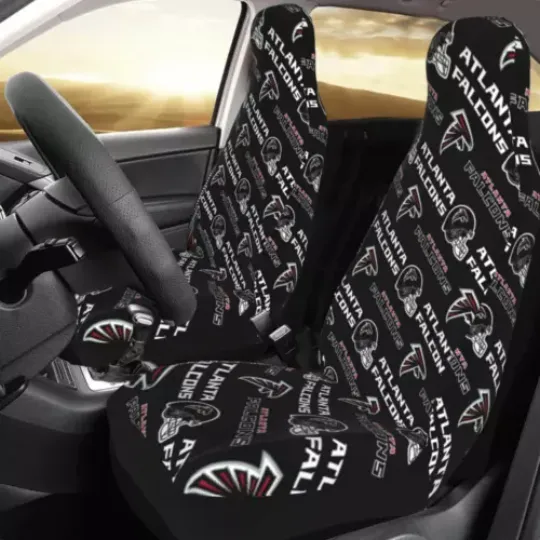 2pcs Car Seat Covers Universal Atlanta Falcons Car Front Rear Protectors