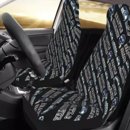 2pcs Car Seat Covers Universal Seattle Seahawks Car Front Rear Protectors
