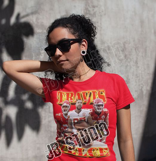 Travis Kelce 90s Vintage Bootleg Unisex Rap T-Shirt, Superbowl Kansas City Chiefs, Football football Unisex Youth Women's Fit