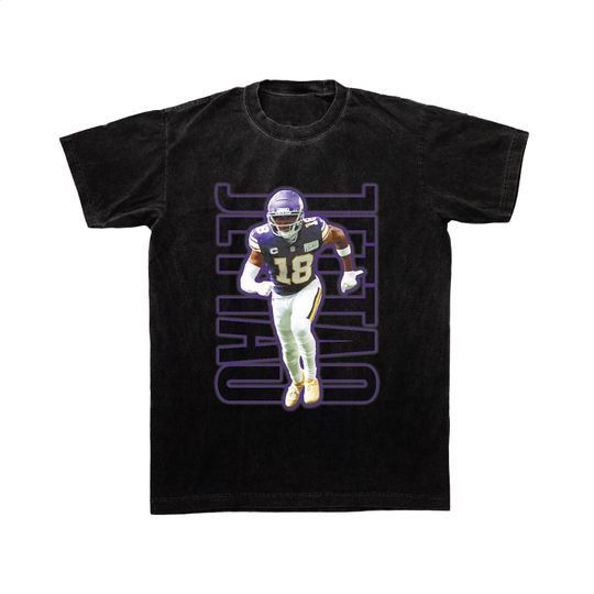 Justin 'JETTAS' Jefferson Bootleg Oversized Tee, football Vintage Minnesota Vikings SKOL Shirt, 2024 Throwback Vikings T-Shirt, Gift, Present!